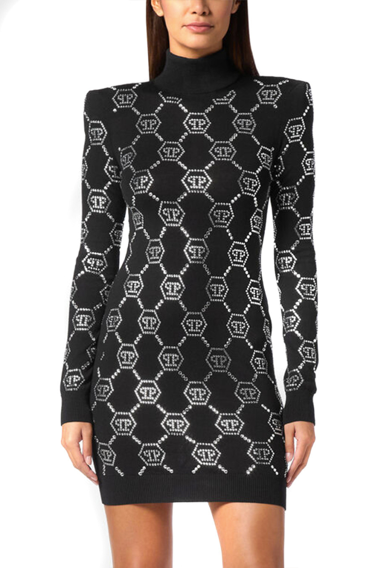 Philipp Plein - Mintás Díszített Női Gyapjú Ruha - Image 2