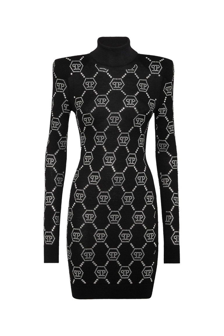 Philipp Plein - Mintás Díszített Női Gyapjú Ruha