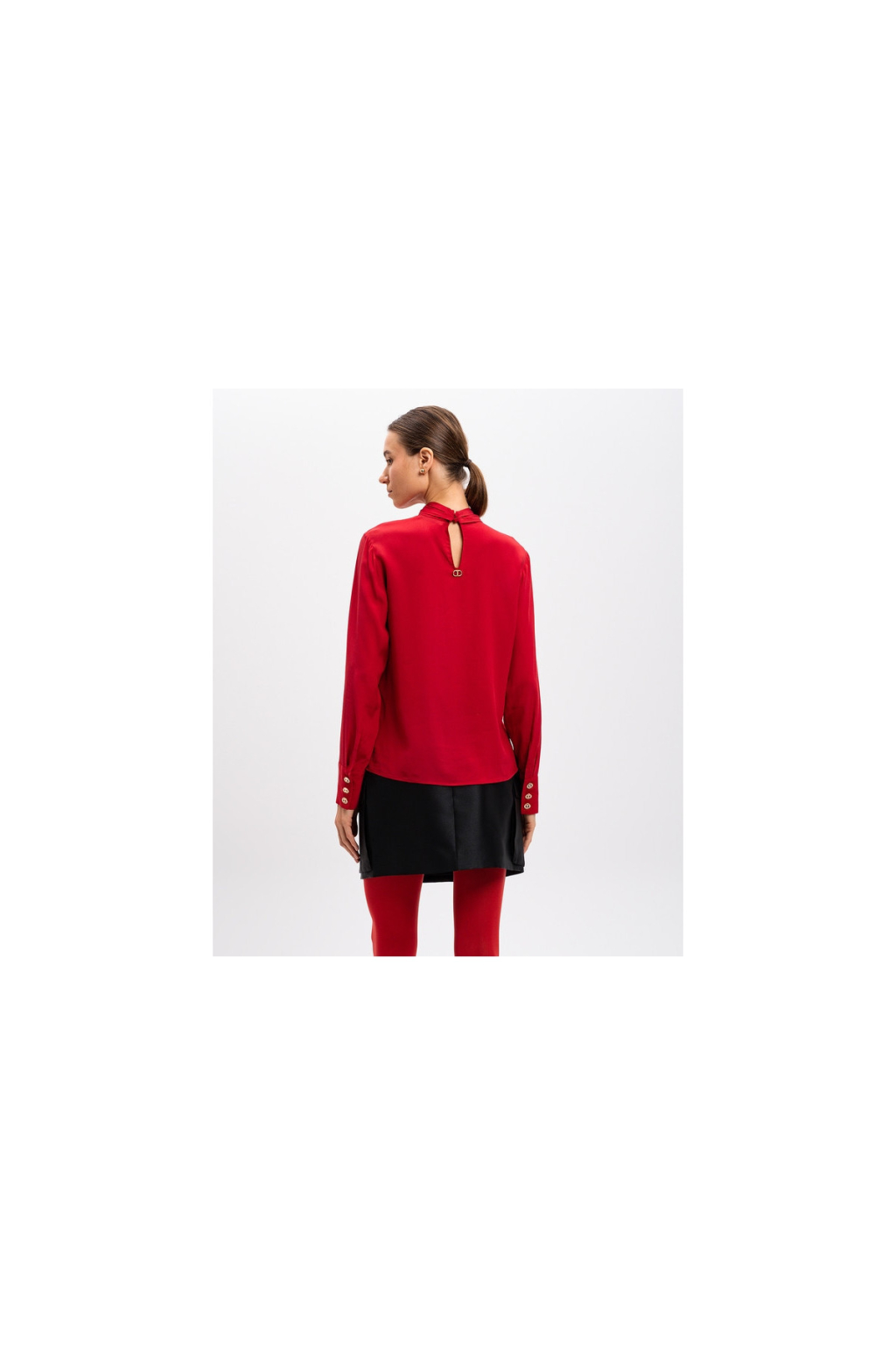 Twinset - Női Piros Selyem Blúz - Image 3