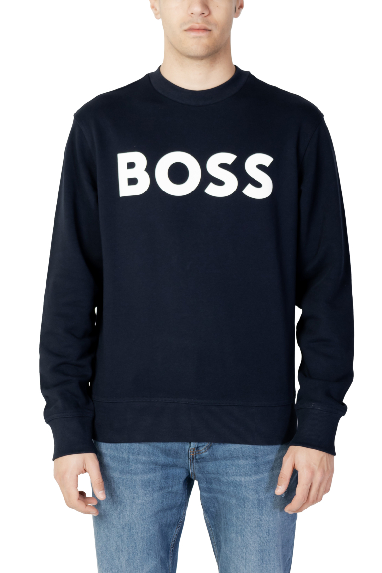 BOSS We Basic Pamut Pulóver Melegítő Felső kék