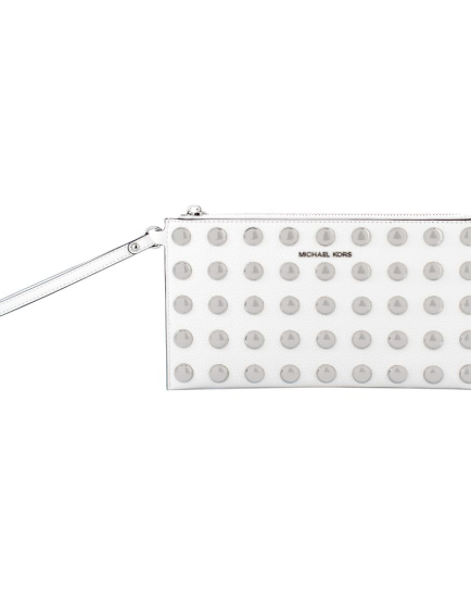 Michael Kors White Leather Clutch Bag