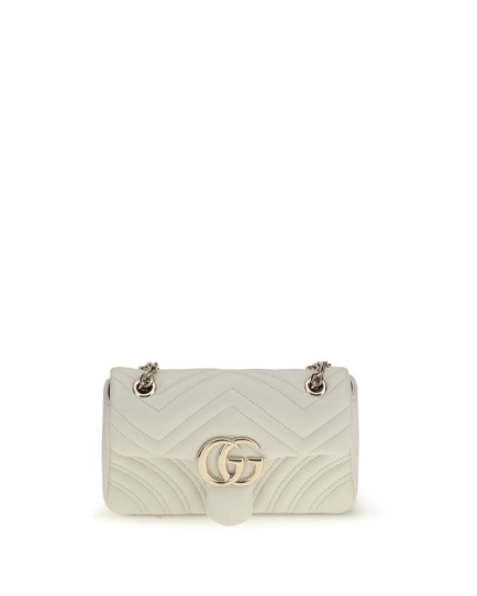 Gucci White Calf Leather Bos Taurus Shoulder Bag