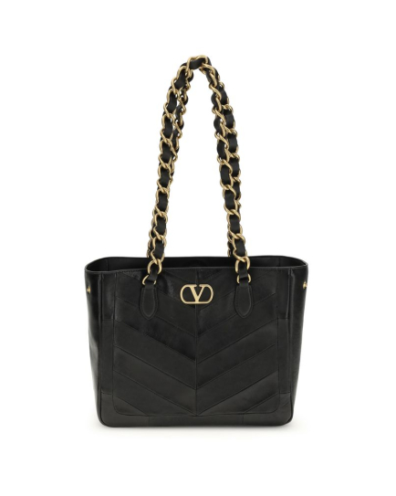 Valentino Garavani Black Napa Leather / Calf Bos Taurus Shoulder Bag