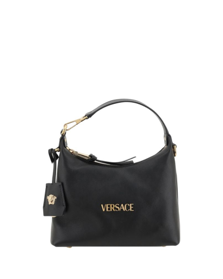 Versace Black Calf Leather Bos Taurus Handbag