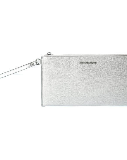 Michael Kors Gray Leather Clutch Bag