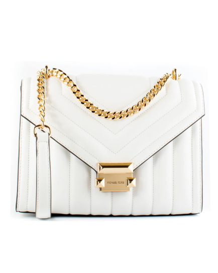 Michael Kors White Leather Shoulder Bag