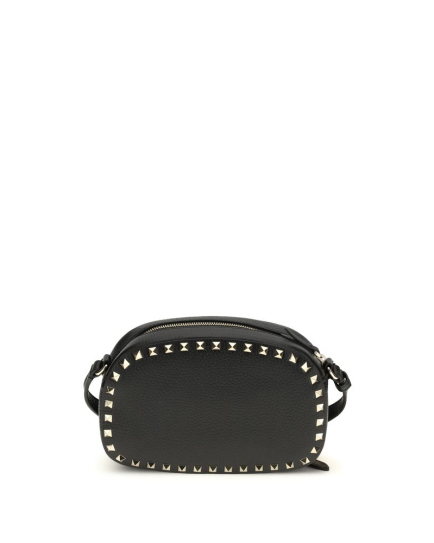 Valentino Garavani Black Calf Leather Bos Taurus Shoulder Bag