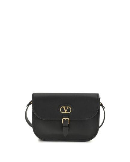 Valentino Garavani Black Calf Leather Bos Taurus Shoulder Bag