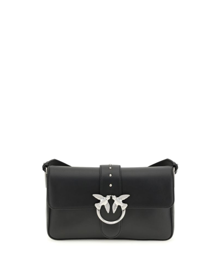 PINKO Black Leather Shoulder Bag