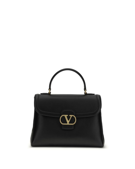 Valentino Garavani Black Calf Leather Bos Taurus Handbag