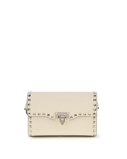 Valentino Garavani Beige Calf Leather Bos Taurus Shoulder Bag