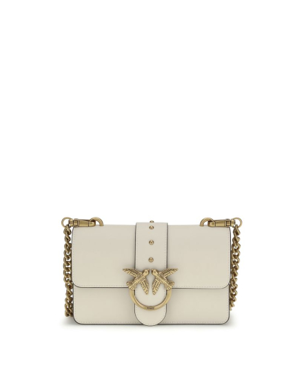 PINKO Beige Calf Leather Bos Taurus Shoulder Bag