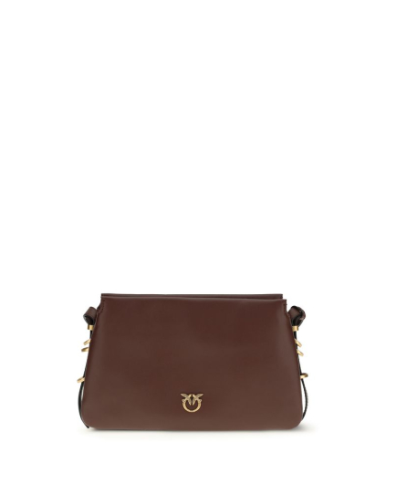 PINKO Brown Calf Leather Bos Taurus Shoulder Bag