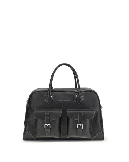 Brunello Cucinelli Black Calf Leather Bos Taurus Luggage And Travel