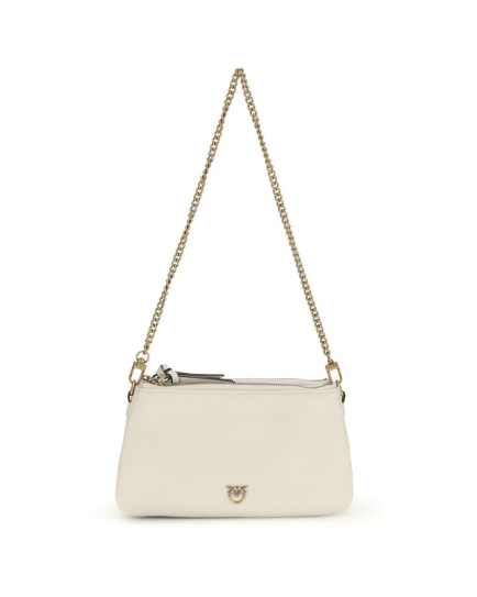 PINKO Beige Calf Leather Bos Taurus Shoulder Bag