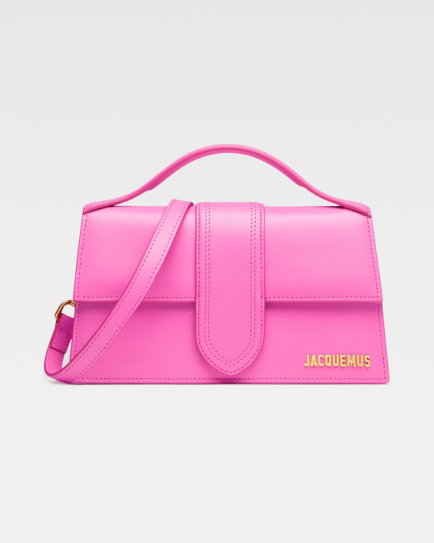 Jacquemus Neon Pink Leather Le Grand Bambino Handbag