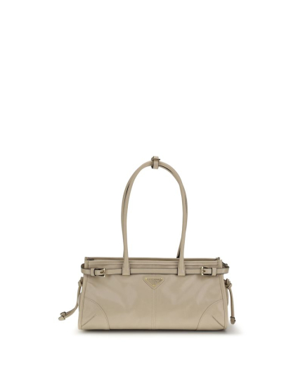 Prada Beige Calf Leather Bos Taurus Shoulder Bag