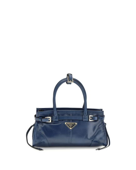 Prada Blue Calf Leather Bos Taurus Handbag