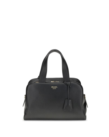 Prada Black Calf Leather Bos Taurus Handbag