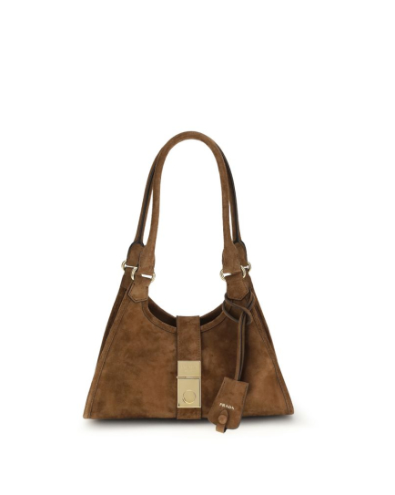 Prada Brown Calf Leather Bos Taurus Shoulder Bag