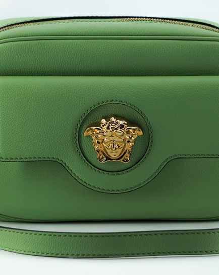 Versace Mint Green Calf Leather Camera Shoulder Bag