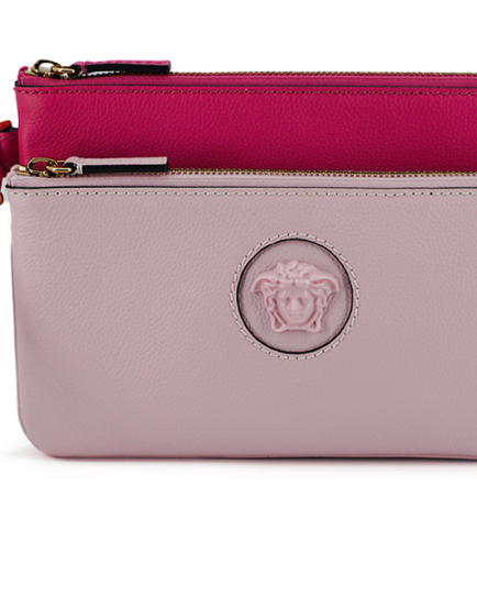 Versace Pink Calf Leather Pouch Bag