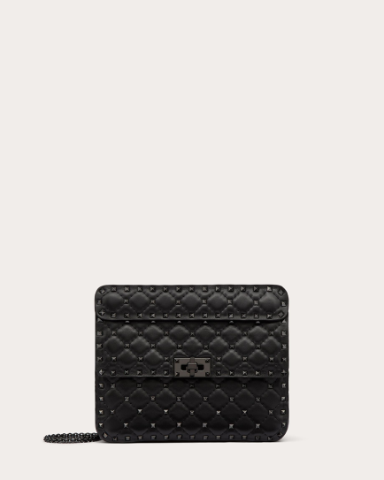 Valentino Garavani Black Nappa Leather Medium Rockstud Spike Bag
