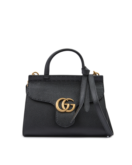 Gucci Black Leather GG Marmont Handbag