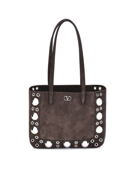 Valentino Garavani Brown Calf Leather Bos Taurus Shoulder Bag