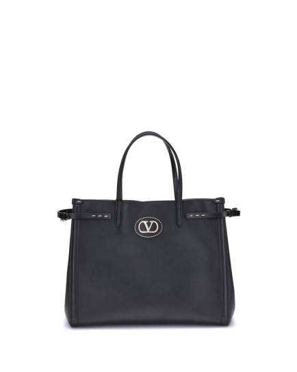 Valentino Garavani Black Calf Leather Bos Taurus Shoulder Bag