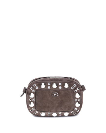 Valentino Garavani Brown Calf Leather Bos Taurus Shoulder Bag