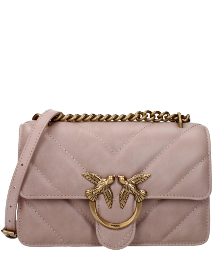 PINKO Pink Leather Crossbody Bag