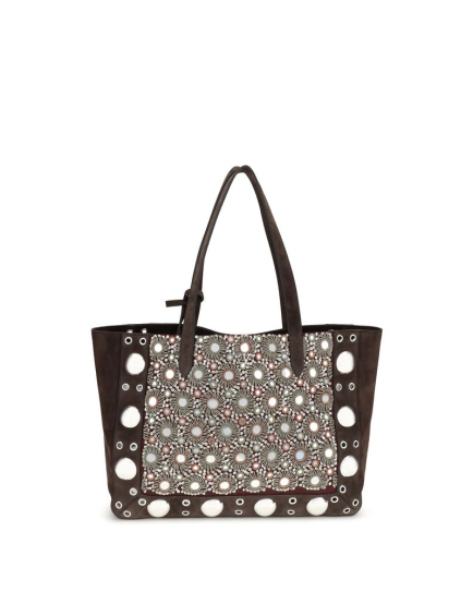 Valentino Garavani Brown Calf Leather Bos Taurus Shoulder Bag