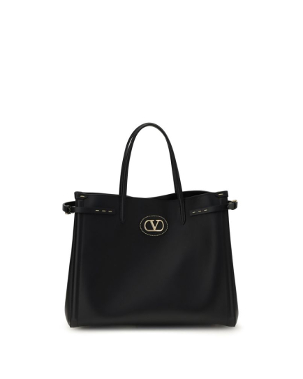 Valentino Garavani Black Calf Leather Bos Taurus Handbag