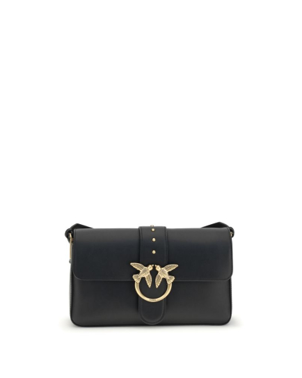 PINKO Black Leather Shoulder Bag