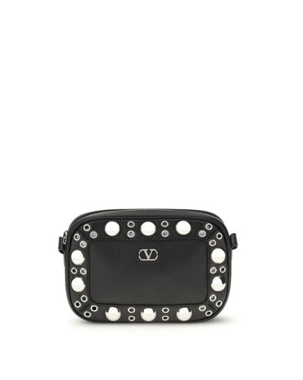 Valentino Garavani Black Leather Shoulder Bag