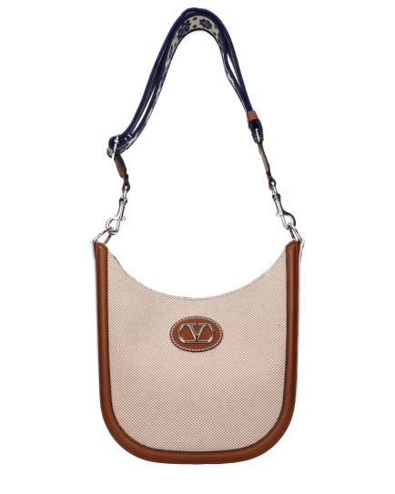 Valentino Garavani Beige Fabric Crossbody Bag