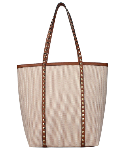 Valentino Garavani Beige Fabric Shoulder Bag