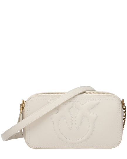 PINKO Beige Leather Crossbody Bag