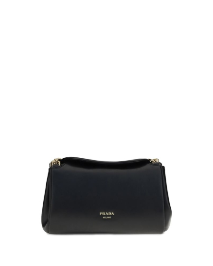 Prada Black Calf Leather Bos Taurus Shoulder Bag