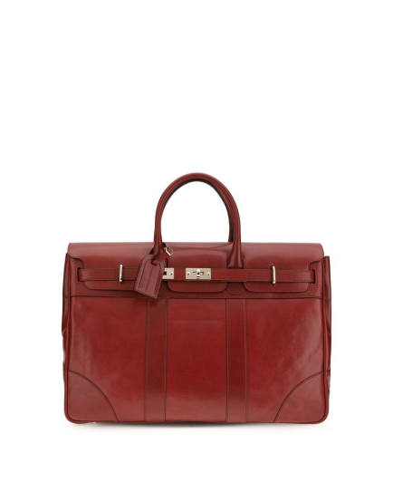 Brunello Cucinelli Bordeaux Calf Leather Bos Taurus Luggage And Travel