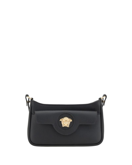 Versace Black Calf Leather Bos Taurus Shoulder Bag