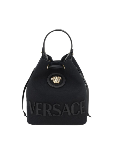 Versace Black Fabric Backet Bag