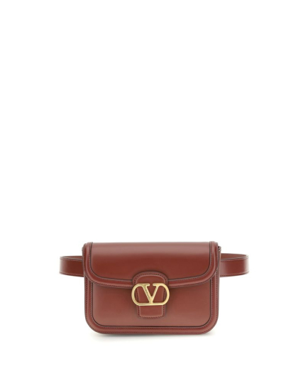 Valentino Garavani Bordeaux Calf Leather Bos Taurus Shoulder Bag