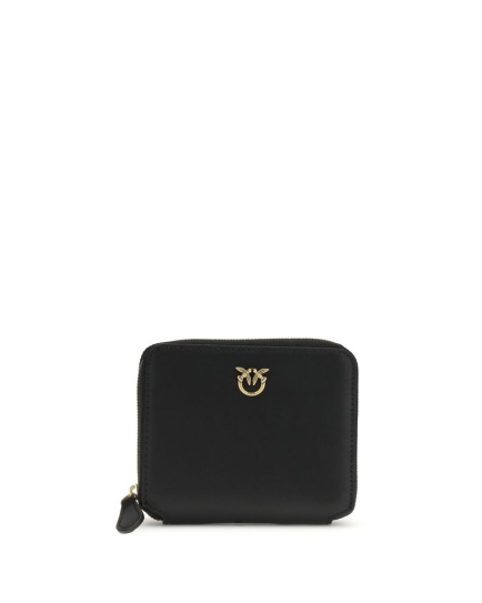 PINKO Black Calf Leather Bos Taurus Wallet
