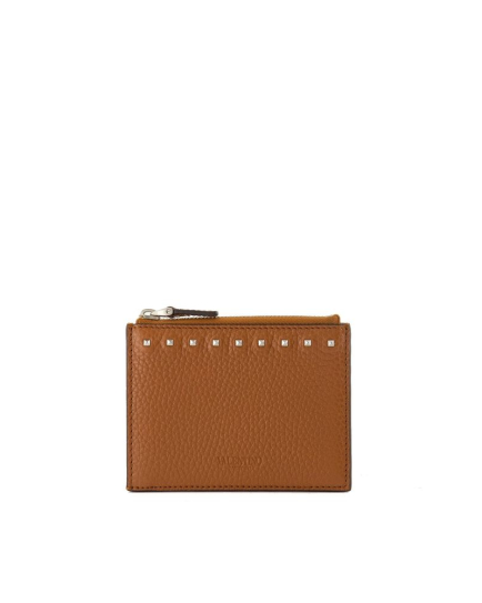 Valentino Garavani Brown Calfskin Cardholder