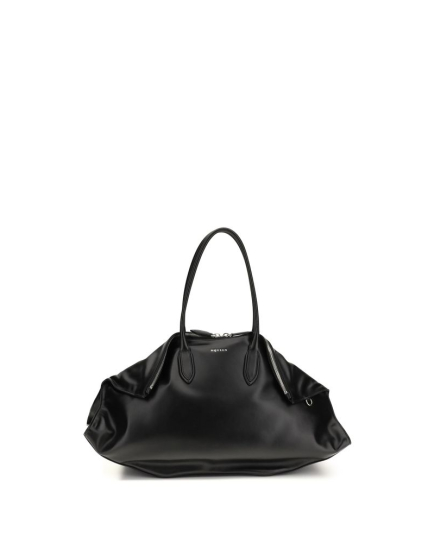 Alexander McQueen Black Calf Leather Bos Taurus Shoulder Bag