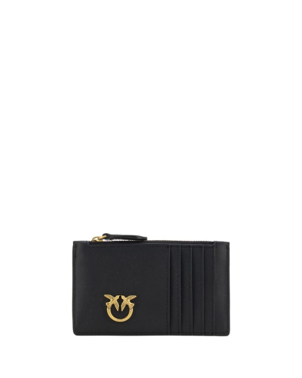 PINKO Black Calf Leather Bos Taurus Wallet