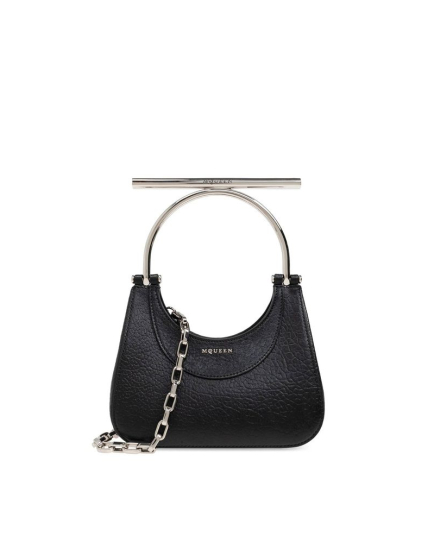 Alexander McQueen Black Lamb Leather Shoulder Bag