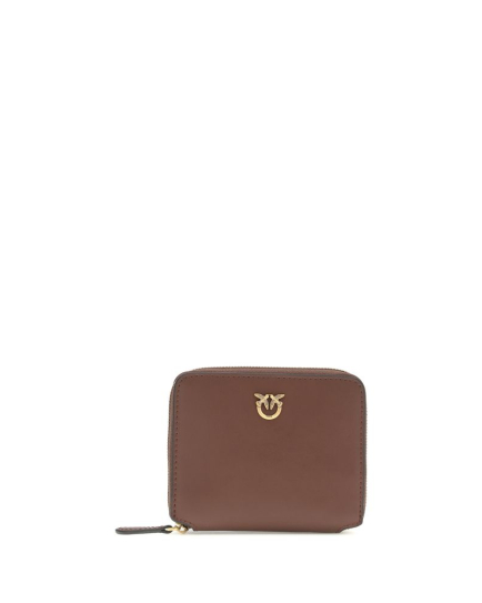 PINKO Brown Calf Leather Bos Taurus Wallet